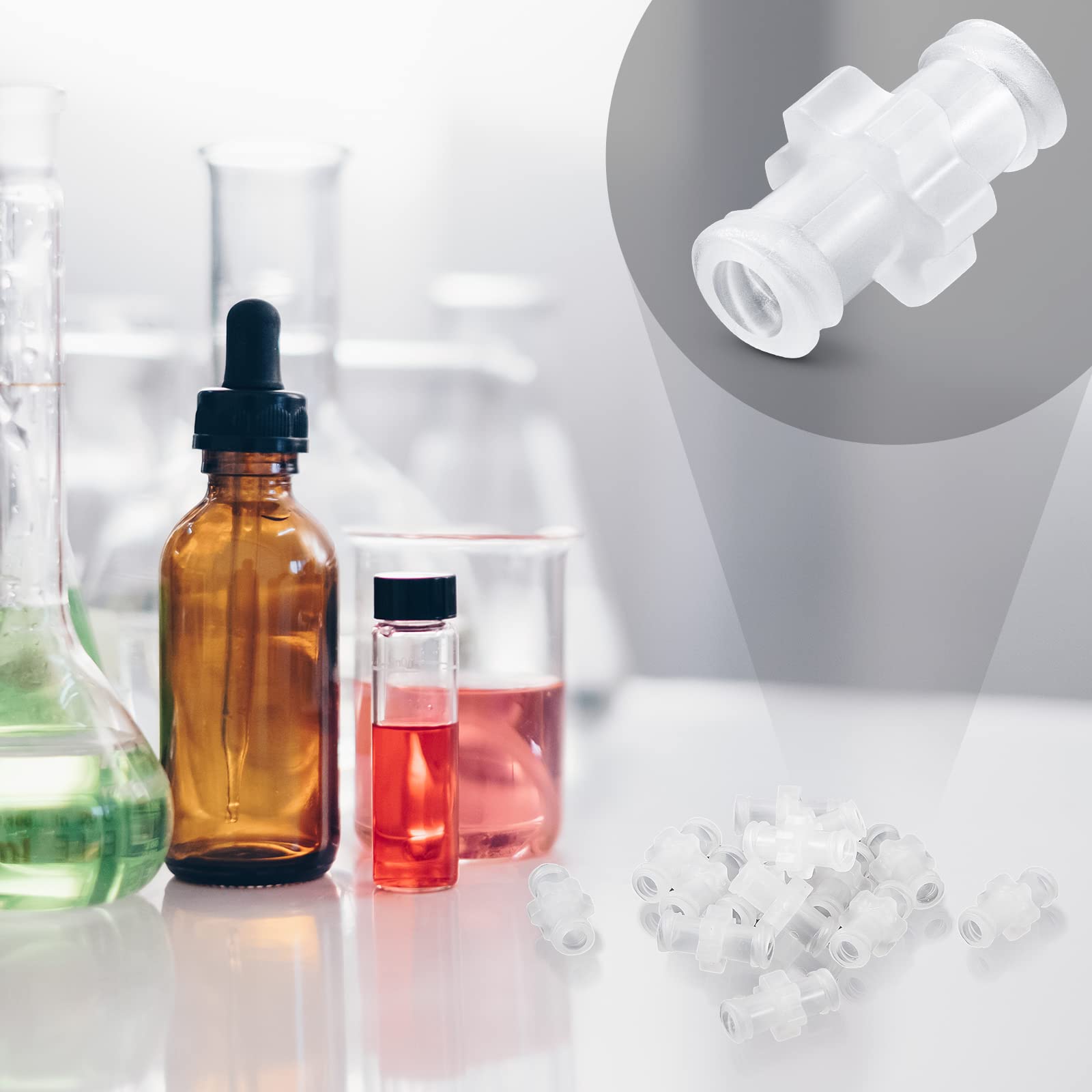 Luer Lock Syringe Connectors: 100 Professional Grade Female-to-Female Adapters for Flawless Fluid Transfer - Image 3